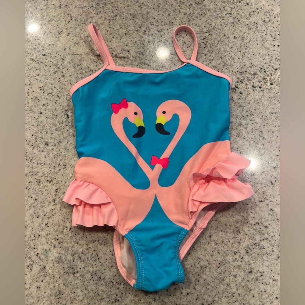 Toddler girl swimsuit flamingo 3T